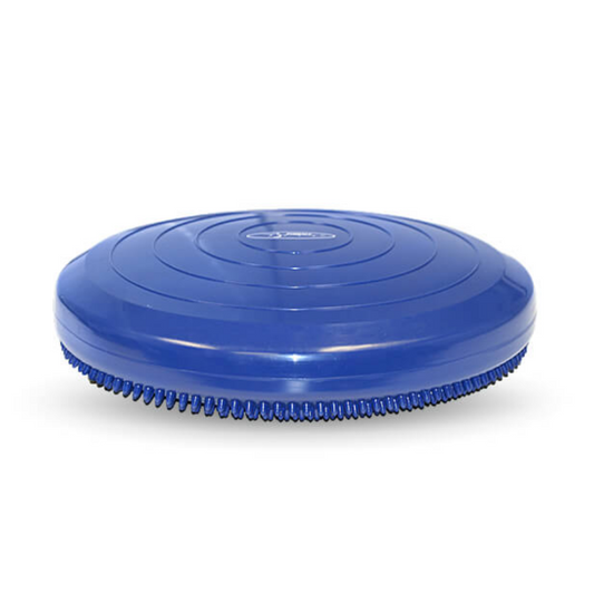 A blue FitPAWS Balance Disc with a smooth center and textured edge designed for dog fitness and balance training.