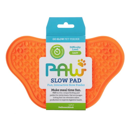 orange feeding lick mat for dogs